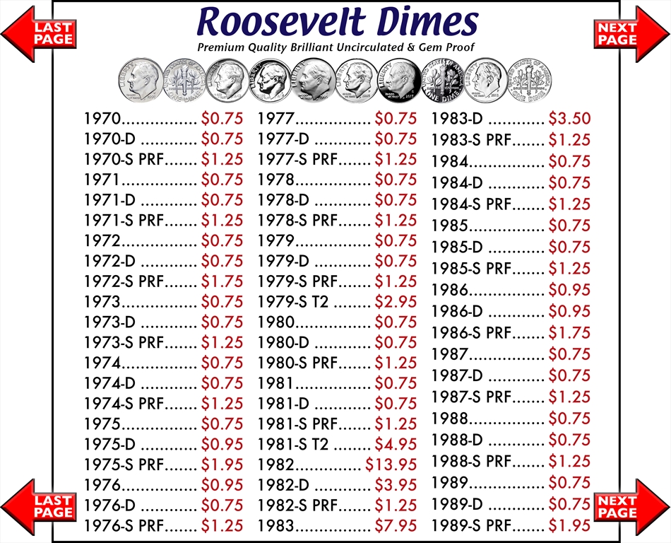 DIMES: Roosevelt Dimes - Buy Collectible Coins Online, Rare US Coins ...