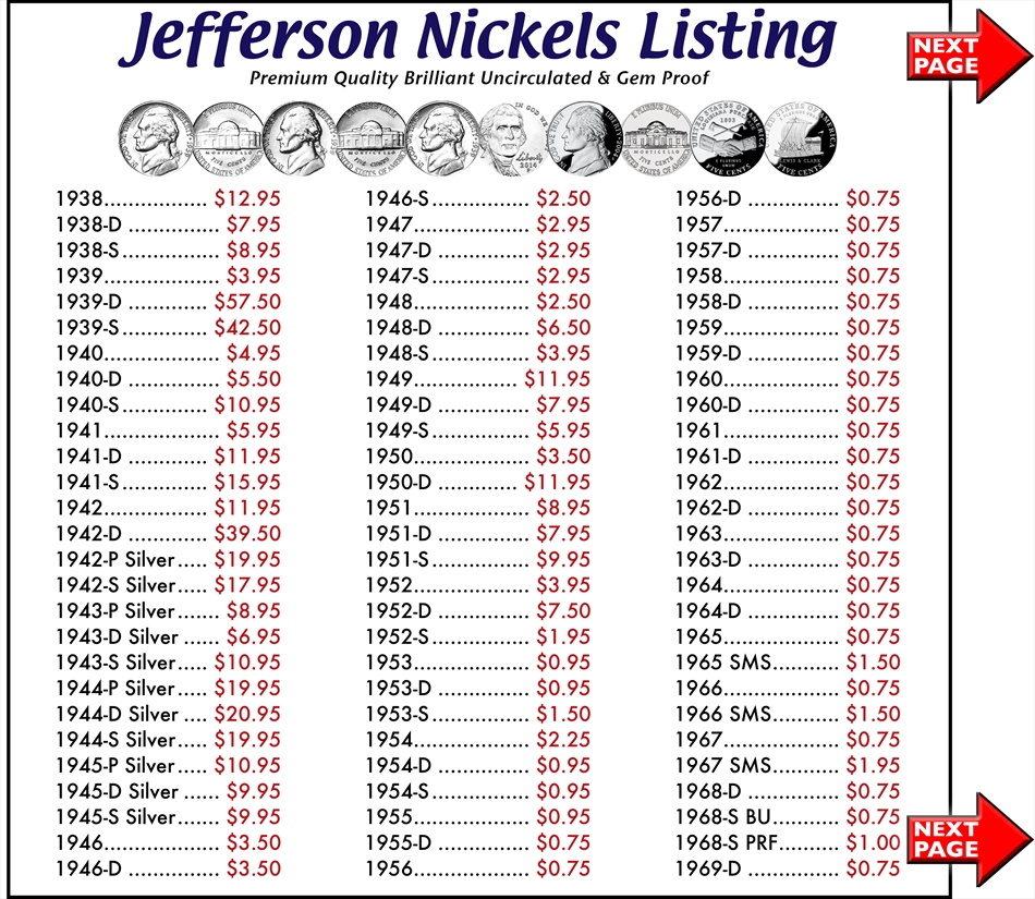 NICKELS: Jefferson Nickels - Buy Collectible Coins Online, Rare US ...