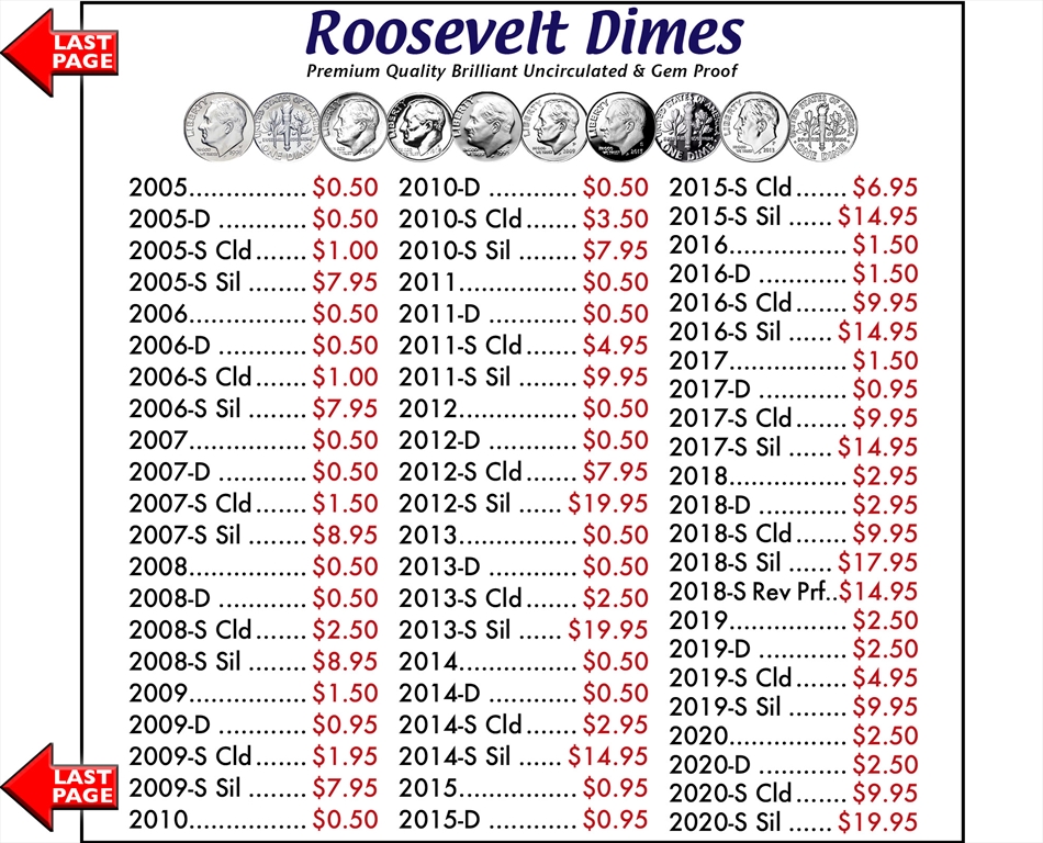 DIMES Roosevelt Dimes Buy Collectible Coins Online, Rare US Coins